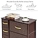 WAYTRIM Dresser Storage Tower with 7 Drawers, Fabric Storage Chest, Organizer Unit for Bedroom, Tall Dresser with Sturdy Steel Frame, Wood Top, Easy Pull Fabric Bins, Wood Handles - Brown