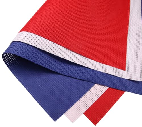 Image of KCS 3 pc of 15 inch x 18 inch(38cmx45cm) 11 Count Cross Stitch Cotton Aida Cloth Needlework Rolled Fabric Box,11CT,Royal Blue+Pink+Red