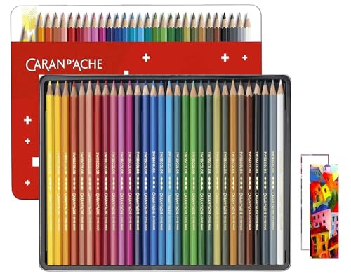 CARAN D ACHE 30 lápices de colores permanentes y 2 cartas Swisscolor Selection