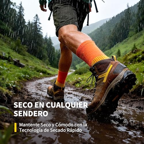 CAMBIVO Calcetines Antiampollas Senderismo Mujer Hombre, Lana Calcetines Trekking, Acolchado y Sin Costuras, Gruesos y Cálido, Calcetines Trabajo para Running, Ciclismo, Ski, Moda y Deporte, 2 Pares - imagen 2