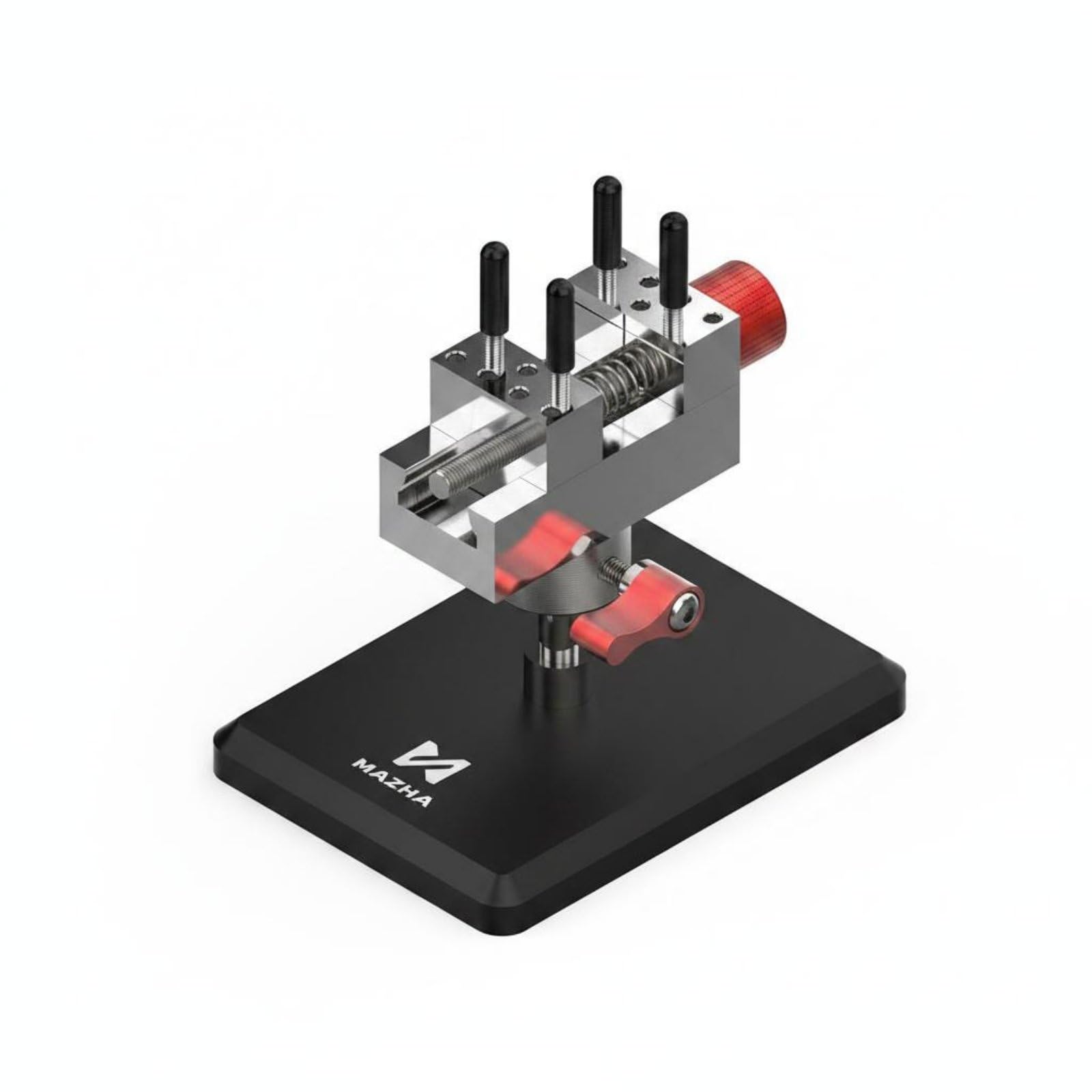 perfeclan Mordaza de Precisión de Acero Inoxidable Tornillo de Banco Mini de Banco Sujeción de Mesa con 14 Orificios Modulares y Varillas Sujeción Segura para