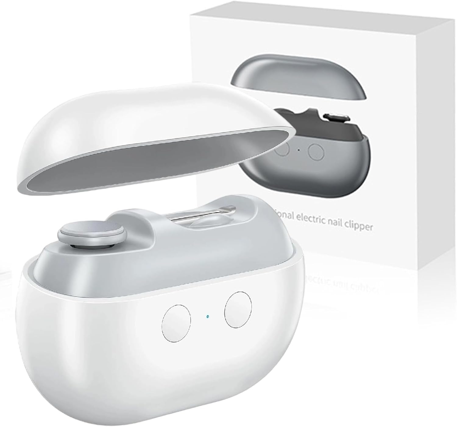Waqqys White Fanyil Easyclip Smart Nail Clipper, Yosody Easyclip Smart Nail Clipper, Led Light & Nail Scraps Storage & Polishing(White)