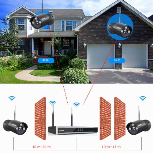Miniatura 4 de Reigy 3mp Kit Camara De Vigilancia Wifi Externo Con Grabar Audio, Videovigilancia Ip 8ch Nvr 4x 1296p Cámara, Sistema Seguridad Cctv Night Vision Impermeable Movimiento Alerta Sin Hdd