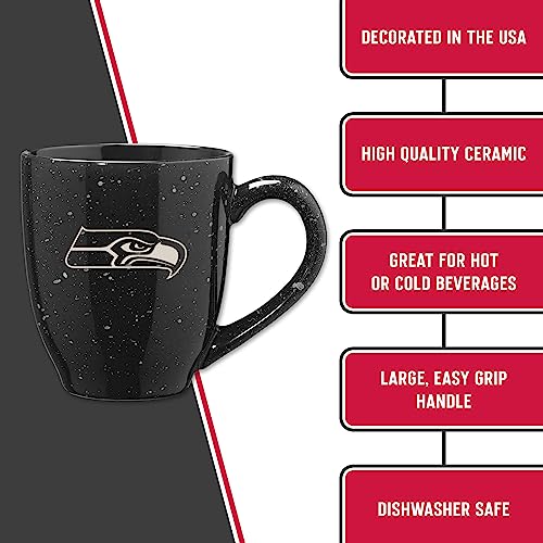 Image of Rico Industries NFL Football 16 oz Team Color Laser Engraved Speckled Ceramic Coffee Mug