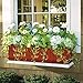 OSMOFUZE 6 Packs Window Box Planter, 17 Inches Flower Window Box Rectangular Plastic Vegetable Planters with Trays for Windowsill, Patio, Garden, Balcony, Brick Red