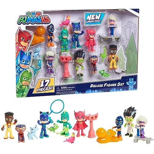 PJ Masks Deluxe Figure Set, 17 Pieces for PJ Masks Toys and Playsets, Kids Toys for Ages 3 Up by Just Play