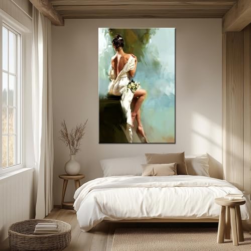 Artistic Woman Wall Art Print, Woman Facing Back Wall Decor, Framed Poster for Home Living Room Bedroom Ready To Hang (Framed,24 * 36inch) by YMPL - Used condition - Image 5