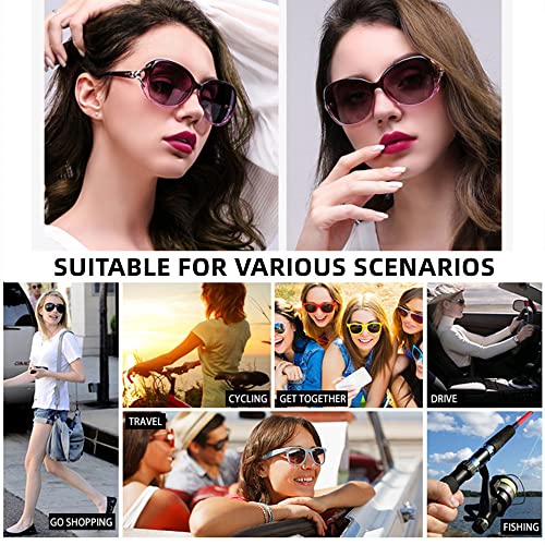 Image of LNTICB Polarized Sunglasses for Women Fashion Ladies Shades Large Frame Trendy Stylish Sun Glasses UV Protection