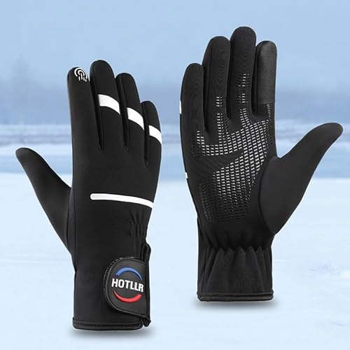 YHT Cycling Gloves for Men and Women, Winter Velvet Insulation, Outdoor Hiking, Skiing, Motorcycle, Waterproof, Sliding, Windproof, Touch Screen