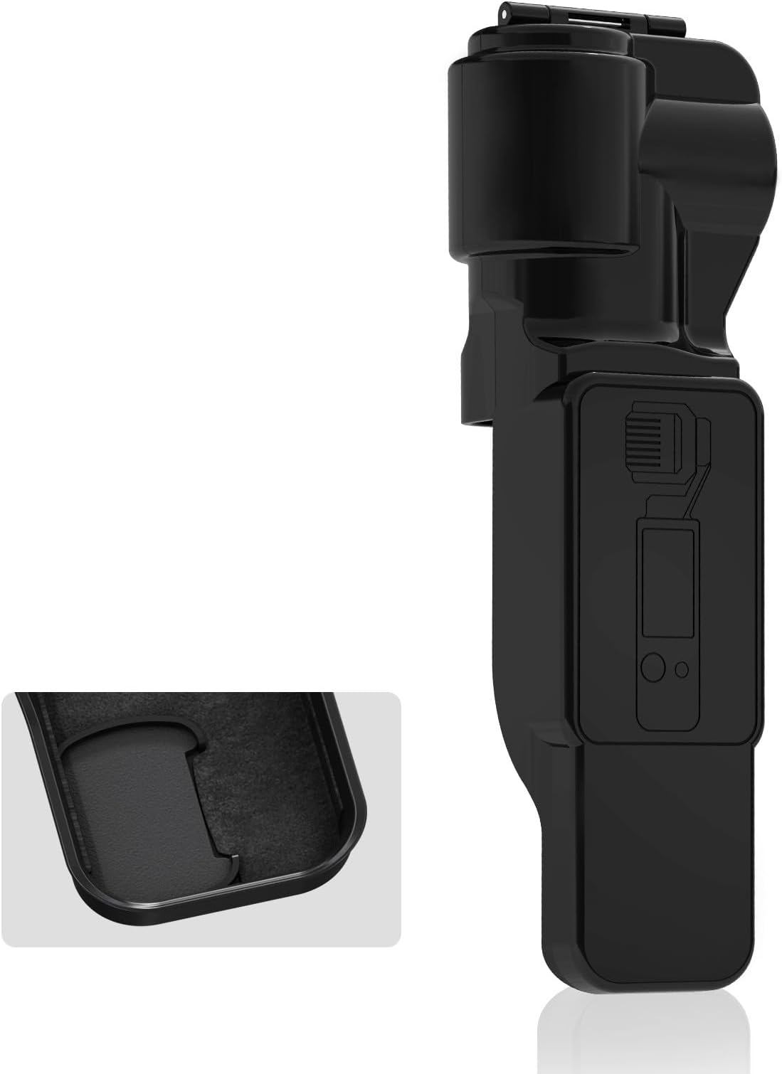 BRDRC Pocket 3 Protective Cover Case, Gimbal Lens Cap Screen Protector for DJI Osmo Pocket 3 Creator Combo Accessories (Black)
