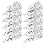 Dicatlon White Correction Tape 10 Pack, Easy Use Roller Applicator, Instant Dry, Jam Free PET Film, Smooth Precise Corrections for School, Office, Home,1/5" X39Ft
