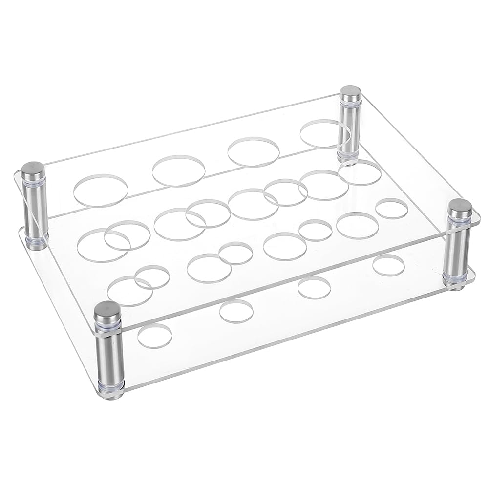AHANDMAKER Transparent Acrylic Test Tube Rack, 12 Holes Lab Test Tube Rack Holder for 10ml Test Tubes Chemistry Laboratory, Lab Test Tube Stands for Scientific Experiments