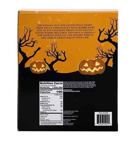 Ns Halloween White Chocolate Cocoa Bombs With Mini Marshmallows Inside, Spooky Eyeball Hot Melting Choco Melting Balls Great For Candy Bowl, Party Favor Christmas Holiday Stuffer Gifts 21.44Oz (16Ct) #TOP1