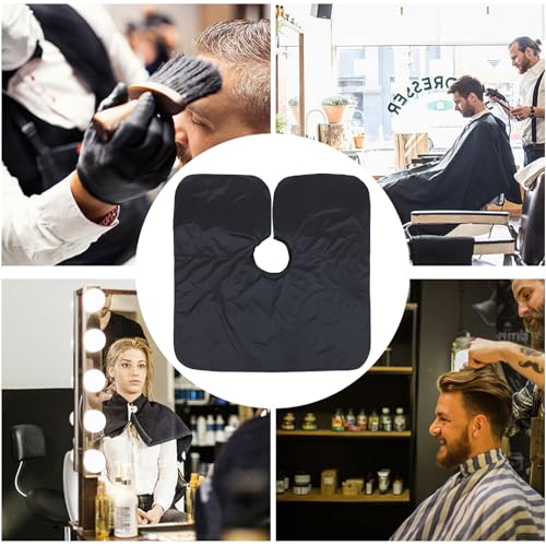 DOITOOL Capa impermeable para corte de cabello negra extra grande para salón y barbería miniatura 6