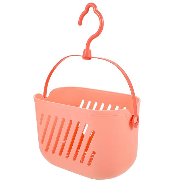 Baluue Plastic Hanging Shower Basket Bathroom Storage Organizer with Hook for Toiletries Cosmetics Cleaning Supplies Space-Saving 12 6X8