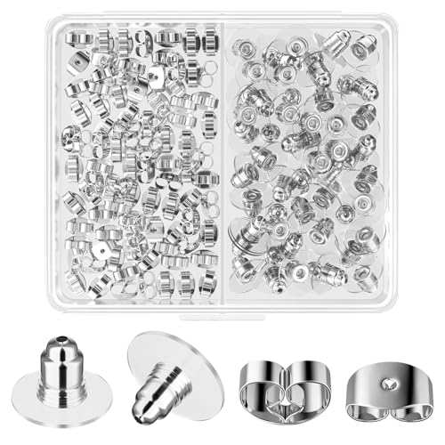 150 PCS Earring Backs for Studs Butterfly and Disc-Shaped