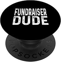 Fundraiser Dude Distressed Non Profit Event Party Funds PopSockets Adhesive PopGrip