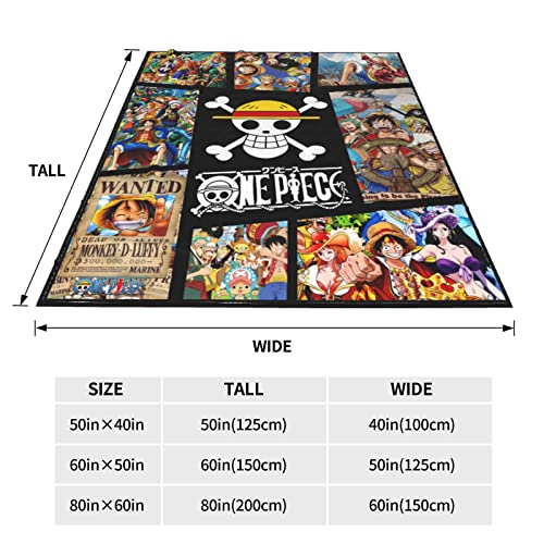 Japanese Anime Cartoon Straw Hat Pirates Throw Blanket Flannel Soft Cozy Warm Lightweight Blanket For Home Bedding Living Room Sofa Couch Bedroom Decor Bed Blanket 40X50 #TOP2
