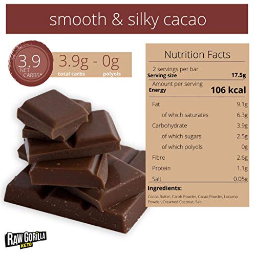 Raw Gorilla Glatter & seidiger Kakao-Chok | 4er-Pack | glutenfreie Snacks | Keto-Schokolade | ohne Zuckerzusatz | vegane… – Bild 7