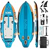 DAMA Triple Chamber SUP Inflatable Stand Up Paddle Board 108"*47", Extra Wide Paddle Boards for Adults, Fishing Paddle Board with 3 Removable Fins, 2 Fishing Rod Holders, Kayak Paddle,Portable Bag