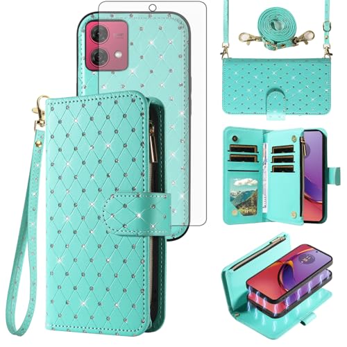 Coque Moto G84 5G verte à bandoulière pour vos sorties en ville