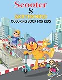 Scooter & Skateboard Coloring book For Kids