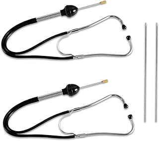 KITUREK Automotive Mechanic Stethoscope Kit, Engine Stethoscope Set, 2PCS, Silver, Vinyl+ABS Plastic+Metal, Automotive Diagnostics