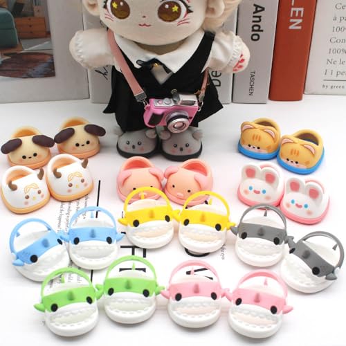 niannyyhouse 20cm Plush Doll Accessories Rabbit Panda Shoes 8in Soft Stuffed Plush Toy Dress Up (a14) - image 3