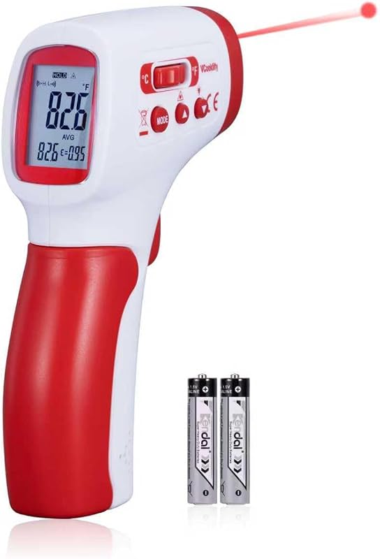 Infrared Thermometer for Meat,Laser Temperature Gun,-58~1112°F,DS 12:1 Digital IR Temp Gun with Adjustable Emissivity&High/Low Alarm,LCD Display Thermal Gun for Food Oven Cooking HVAC