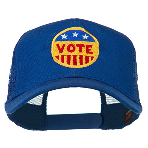 Vote Button Embroidered Mesh Back Cap - Royal OSFM