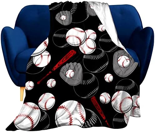 Super Soft Soccer Blanket Lightweight Cozy 3D Printed Flannel Baseball Basketball Throw Blankets for Sport Fans Kids Adults Gifts 80"x60"
