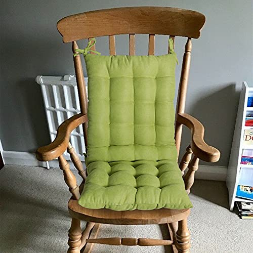 Tiita Rocking Chair Cushion With Ties Overstuffed Seat Back Cushion Pad Tufted Pillow For Outdoor Indoor Home 21" X 17"/17" X 17", Green #TOP4