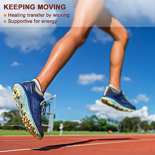 Image of BULLIANT Socks For Women 6Pairs-Womens Athletic Ankle Socks No Show Cushioned for Walking Running-Compression Arch Support