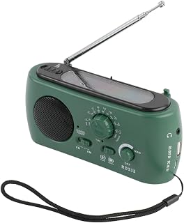 Radio De Emergencia Solar Portátil con Linterna Led Y Cargador USB Manivela De Mano FM Am Linterna de Radio multifunción grabadora para Camping Y Supervivencia