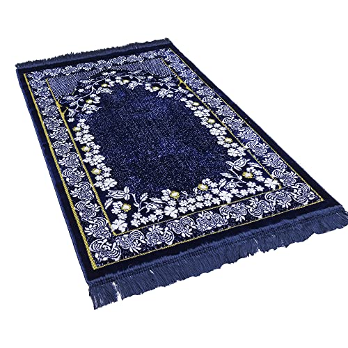 Tapete de oración islámico Modefa de terciopelo azul miniatura 3
