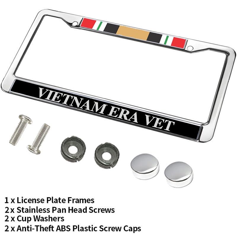 Image of Vietnam Era Veteran License Plate Frame - Military Service Commemorative Car Accessory