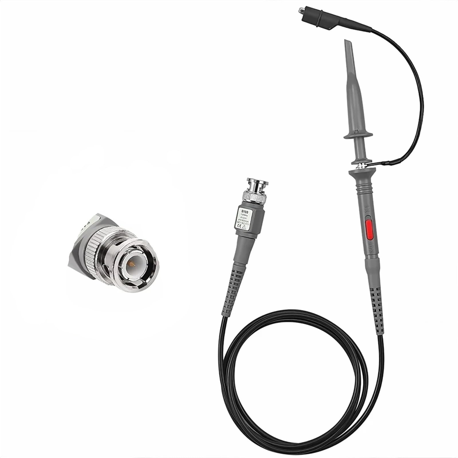 1 uds/2 uds P6100 BNC Kit de sonda de osciloscopio 100MHz 1X 10X analizador de alcance de alta precisión sondas de pinza de cocodrilo cables de prueba (Color : 1PCS P6100)