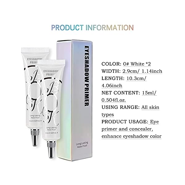 LOKFAR-2-Pack-Matte-Eyeshadow-Primer-for-Oily-Lids-White-Eyeshadow-No-Crease-Eye-Primer-Makeup-Eyeshadow-Base-Waterproof-Smudge-proof-Long-Lasting-Cream-Liquid-Eye-shadow-for-All-Shadows-Set-A LOKFAR 2 Pack Matte Eyeshadow Primer for Oily Lids White Eyeshadow No Crease Eye Primer Makeup Eyeshadow Base Waterproof & Smudge-proof & Long Lasting Cream Liquid Eye-shadow for All Shadows (Set A)