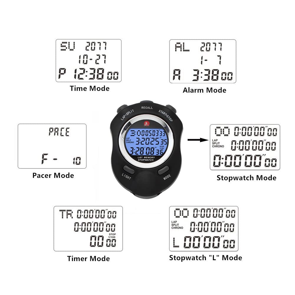 Snapklik.com : Stop Watch Back Light Timer For Sports,10 Lap Stopwatches