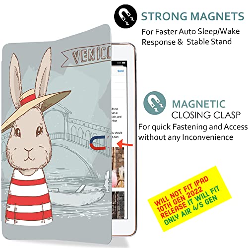 Image of DuraSafe Cases for iPad Air 4th 5th 6th 11th Gen 11 inch /10.9 inch A2588 A2589 A2591 MM9E3HN /A MM9D3HN /A MME23HN /A MM9C3HN /A MM9F3HN /A A2316 MYFQ2HN /A MM9N3HN /A MYFM2HN /A MYFR2HN /A MYFP2HN /A - Bunny Hat