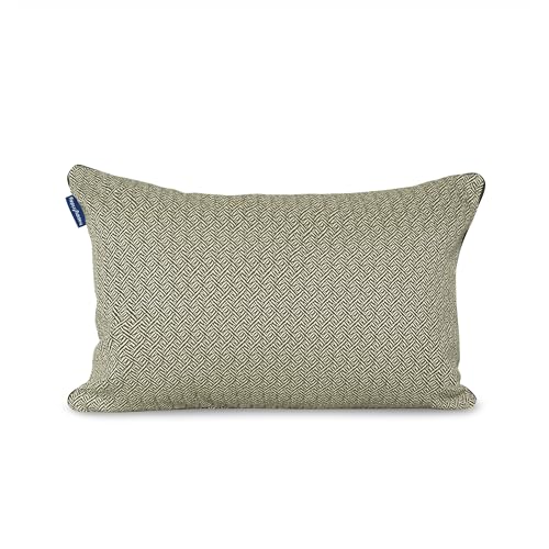 Housse de coussin haut de gamme herringbone vert olive 60x40cm - 2