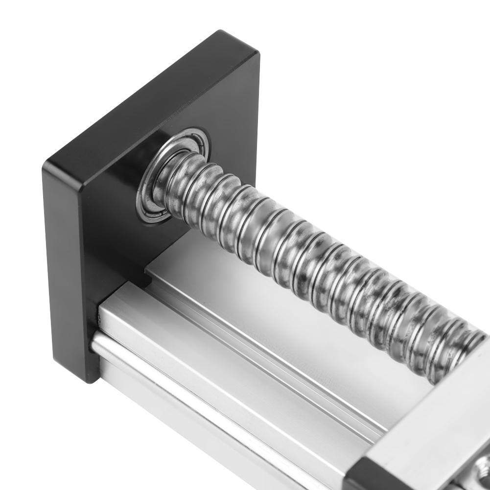 Akozon Tornillo de bola automático Lineal CNC Corredera de deslizamiento Actuador de etapa larga Guía Mesa deslizante Aluminio con motor paso a paso 100 mm Rango efectivo