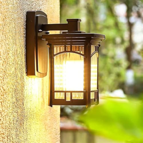 Aplique de pared exterior de aluminio en forma de V, resistente al agua, de vidrio, compatible con la decoración de la puerta de entrada del jardín del porche
