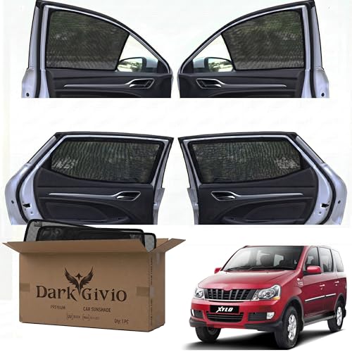 Image of Car Window Sun Shade Protector for Xylo | Exact Fit Non-Magnetic Half Cut Sunshade (Set of 4 /6) | UV Blocker Side Window Car Curtains & Interior Accessory