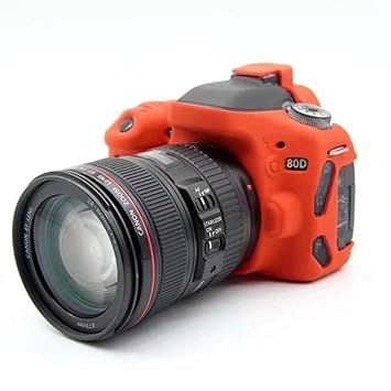 NEOHOOK Silicon Cover for Canon 80D Camera Case, Professional Silicone Rubber Camera Case Cover Detachable Protective for Canon 80D - RED