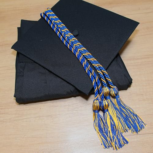 Image of Double Graduation Honor Cords - Royal Blue with Gold,68 inch Long