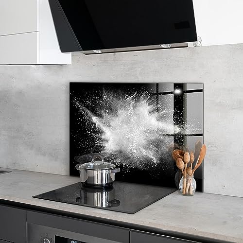 Verre trempé intérieur Wallfluent 100x70 cm au design d'explosion de poudre