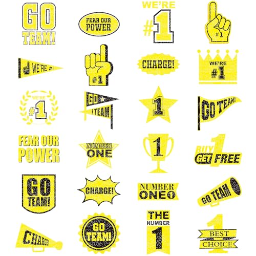 Landhoow Black Gold 240 Pcs School Spirit Tattoos Football Spirit Item