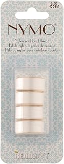 The Beadsmith Nymo Thread – White Color – Size Assortment 00, 0, B & D – Made of Nylon – Bead Embroidery & Weaving, Off Loom & Loom Work for Jewelry Making, Tassels, Fringes & DIY Craft Projects