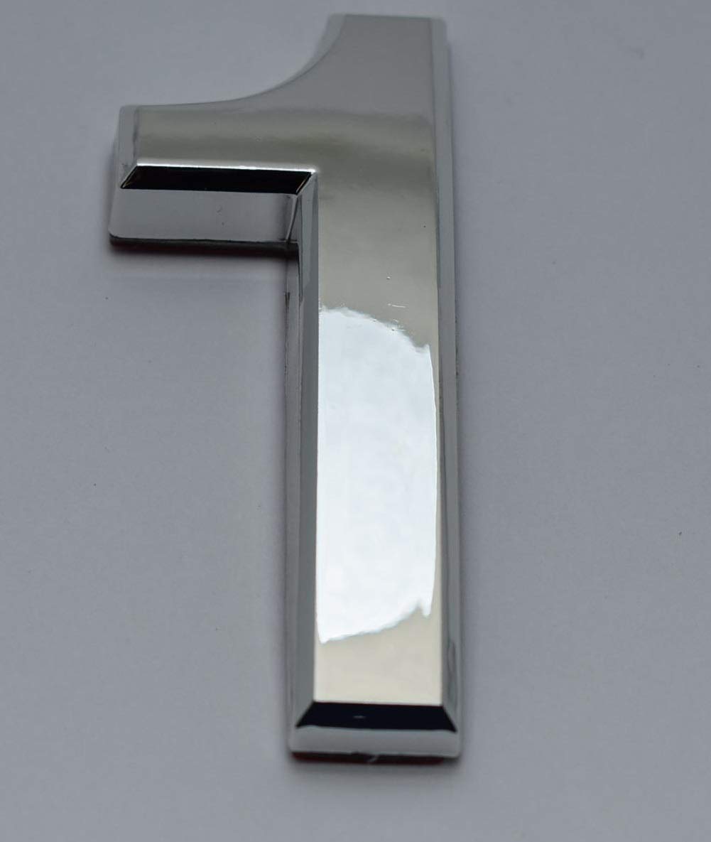 2 PCS - Apartment Number Sign/Mailbox Number Sign, Door Number Sign. Letter 1 (Silver,3D, Size 2.75 x 1.75, Comes with Double Sided Tape)- The Maple line.